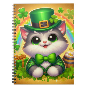 Schattigee kat/kitten Saint Patrick's Day Notitieboek