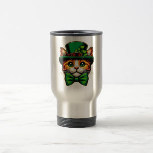 Schattigee kat/kitten Saint Patrick's Day Reisbeker