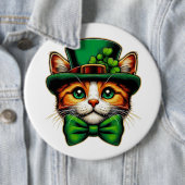 Schattigee kat/kitten Saint Patrick's Day Ronde Button 6,0 Cm (In situ)