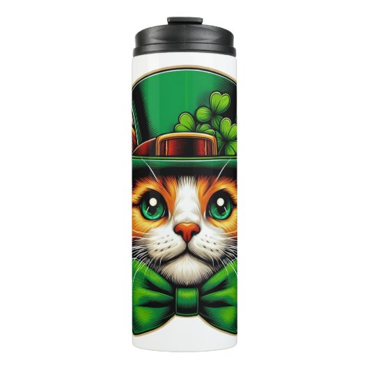 Schattigee kat/kitten Saint Patrick's Day Thermosbeker (Voorkant)