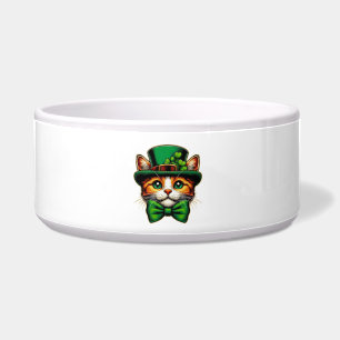 Schattigee kat/kitten Saint Patrick's Day Voerbakje