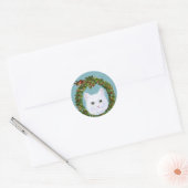 Schattigee kat kitten vogelkrans stickers (Envelop)