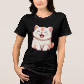 Schattigee kat - Lach vaak Tri-Blend Shirt (Voorkant)