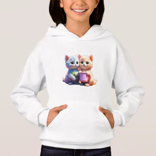 Schattigee Kat logo kinder Pullover hoodie ।। Kitt (Voorkant)