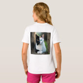 Schattigee kat logo op de top van de kat T-shirt (Achterkant volledig)