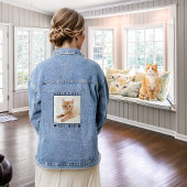 Schattigee kat mam gepersonaliseerde huisdier foto denim jacket