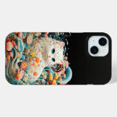 Schattigee kat met bloemenknipsel Case-Mate iPhone case (Achterkant (horizontaal))