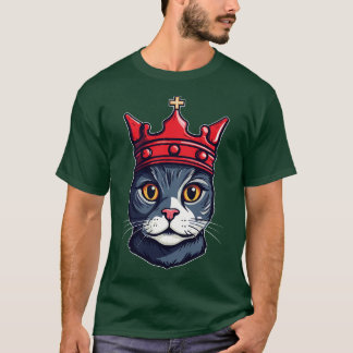 Schattigee kat met een kroon vectorstijl 1 t-shirt