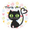 Schattigee Kat met Hartstaart Dank u Stickers