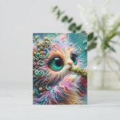 Schattigee kat met kattenkruid briefkaart (Staand voorkant)