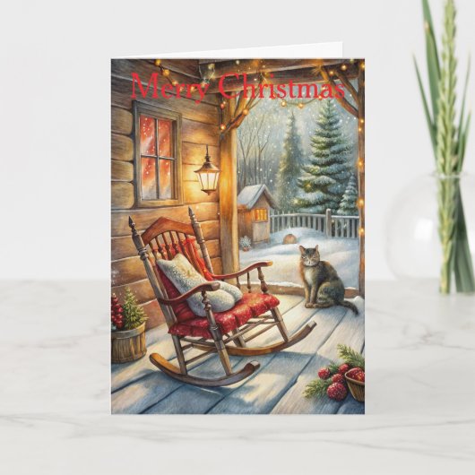 Schattigee kat met kerst feestdagen kaart (Voorkant)