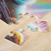 Schattigee kat met Pistool, futuristische sci-fi a Legpuzzel (Zijkant)