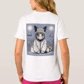 Schattigee kat met pyjama t-shirt (Achterkant)