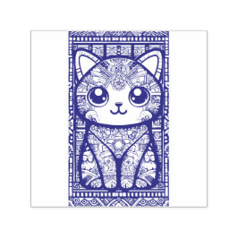 Schattigee kat met traditionele patrooncharme  zelfinktende stempel