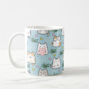 Schattigee Kat Mok - Schattige Cartoon Katten op B