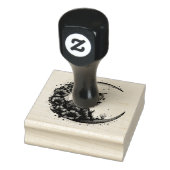 Schattigee kat op halve maan 	rubberstempel (Stempel)