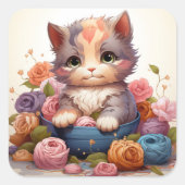 Schattigee kat  sticker (Voorkant)