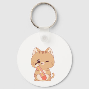 SCHATTIGEE KAT STUDENT KATTEN LIEFHEBBERS ONTWERP SLEUTELHANGER