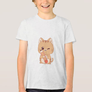 SCHATTIGEE KAT STUDENT KATTEN LIEFHEBBERS ONTWERP Tri-Blend SHIRT