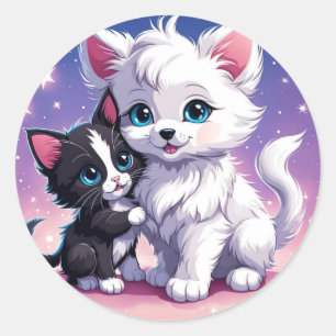 Schattigee kat vriendschap sticker