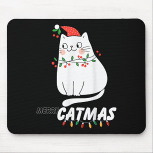 Schattigee Kat Vrolijk Kerstfeest Kat Liefhebbers Muismat