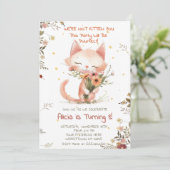 Schattigee Kat wilde bloemen meisje verjaardag Uit Kaart (Staand voorkant)