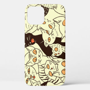 Schattigee katten behangpatroon iPhone 12 hoesje