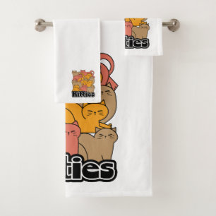 Schattigee Katten Design - Schattige Cat Art Bad Handdoek