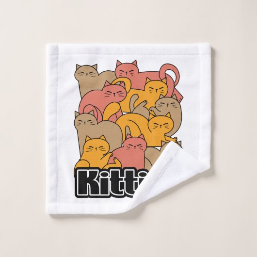 Schattigee Katten Design - Schattige Cat Art Bad Handdoek (Wasdoekje)