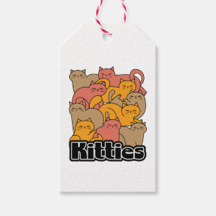 Schattigee Katten Design - Schattige Cat Art Cadeaulabel