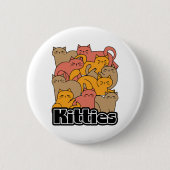 Schattigee Katten Design - Schattige Cat Art Ronde Button 5,7 Cm (Voorkant)