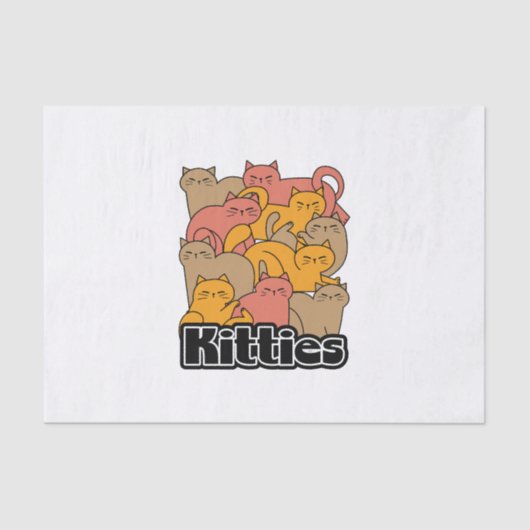 Schattigee Katten Design - Schattige Cat Art Tissuepapier (Voorkant)