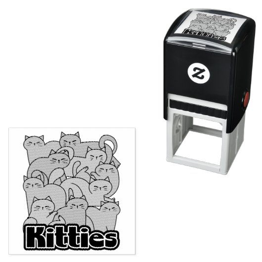Schattigee Katten Design - Schattige Cat Art Zelfinktende Stempel (In situ)
