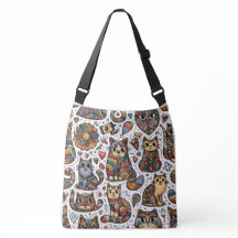 Schattigee Katten Doodle Cross Body Bag