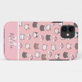 Schattigee katten en regenboogmonogram Case-Mate iPhone case (Achterkant (horizontaal))