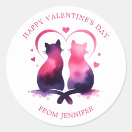 Schattigee katten Happy Valentijnsdag Sticker