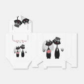 Schattigee Katten Hipster bruid en bruidegom Purrf Bedankdoosjes (Uitgevouwen)