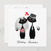 Schattigee Katten Hipster bruid en bruidegom Purrf Kaart (Voorkant / Achterkant)