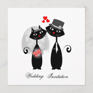 Schattigee Katten Hipster bruid en bruidegom Purrf Kaart