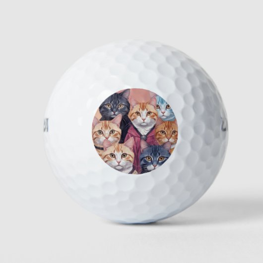 Schattigee Katten in een verscheidenheid van Kleur Golfballen (Voorkant)