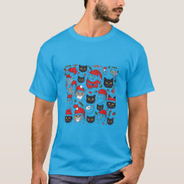 Schattigee katten in feestelijke stijl t-shirt