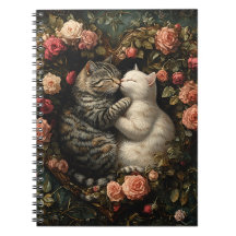 SCHATTIGEE KATTEN IN FLORAL HEART