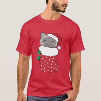Schattigee Katten In Kerstsok Voor Kerstkattenretr T-shirt