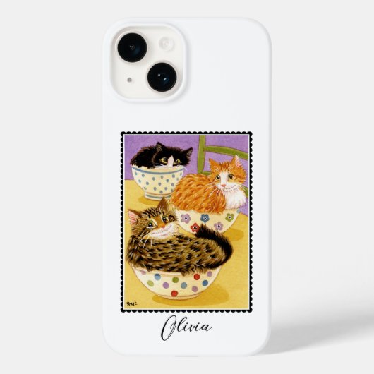 Schattigee katten in kommen aangepaste naam Case-Mate iPhone case (Achterkant)