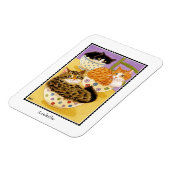 Schattigee katten in kommen aangepaste naam magnee magneet (Linkerzijde)