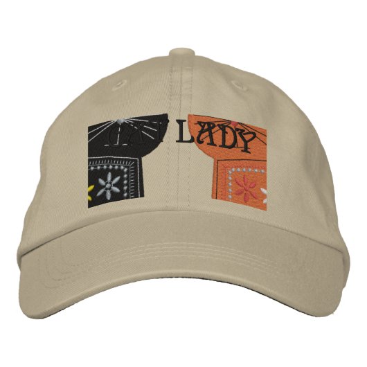 Schattigee Katten Kat Dame Geborduurd Pet (Voorkant)