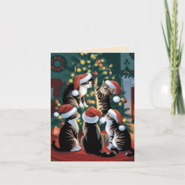 Schattigee katten kerst kaart