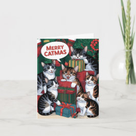 Schattigee katten kerst kaart