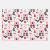 Schattigee Katten Kittens Kleurrijke Speelse Katte Inpakpapier Vel (Voorkant)