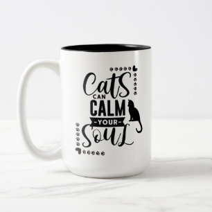 Schattigee katten kunnen je kalmeren tweekleurige koffiemok